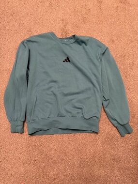 adidas Teal Crewneck Sweatshirt with Small Logo